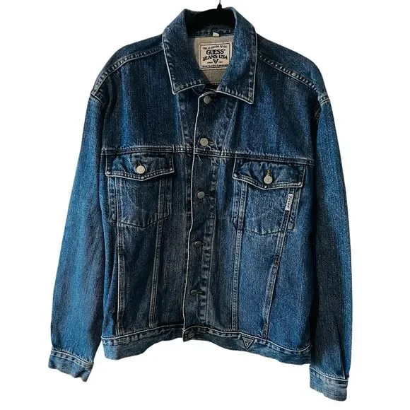 Vintage Guess Denim‎ Jean Trucker Jacket Men's USA Made SZ L Style 10807